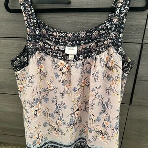 Knox Rose Multicolored Smocked Sleeveless Tank Top